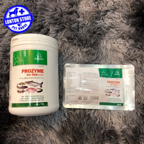 VEMEDIM Prozyme for fish new, bổ sung vitamin và enzyme tiêu hóa cho cá, lươn, ốc, hộp 1kg, Lonton store&amp;Vemedim