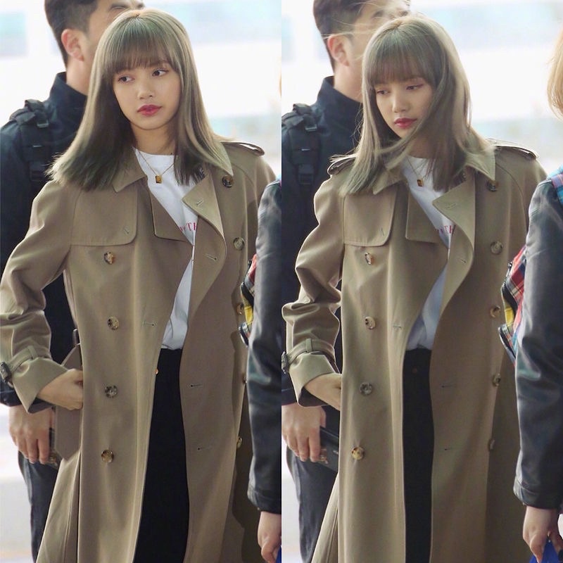 Áo khoác  nữ dáng dài thời trang Hàn Quốc, áo khoác mangto kaki Lisa Blackpink cự đẹp