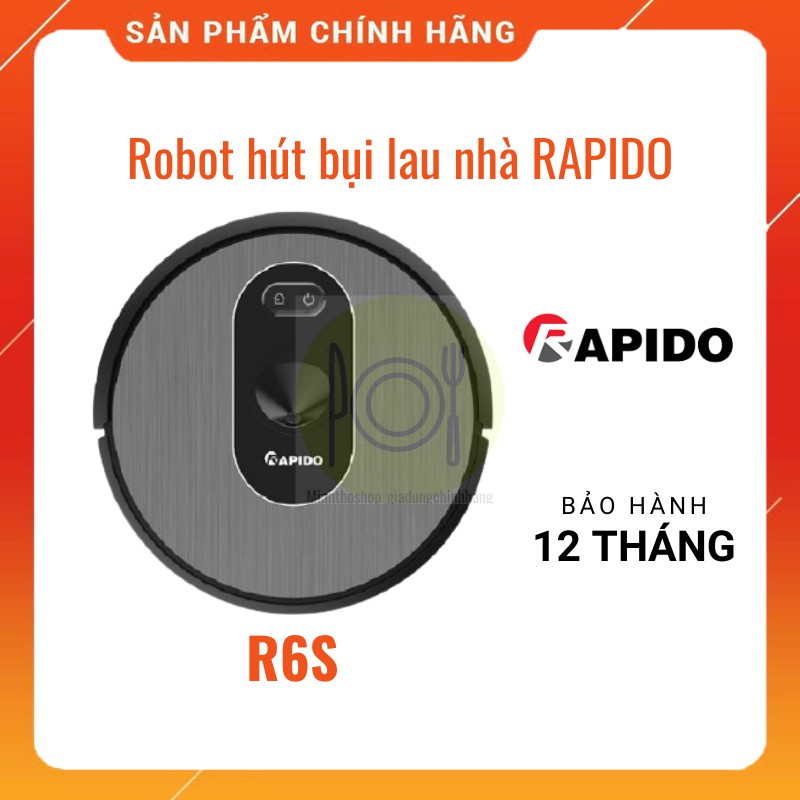 (Chính hãng) Robot hút bụi lau nhà RAPIDO R6S, bảo hành 12 tháng, điều khiển bằng Tiếng Việt duy nhất có ở robot Rapido