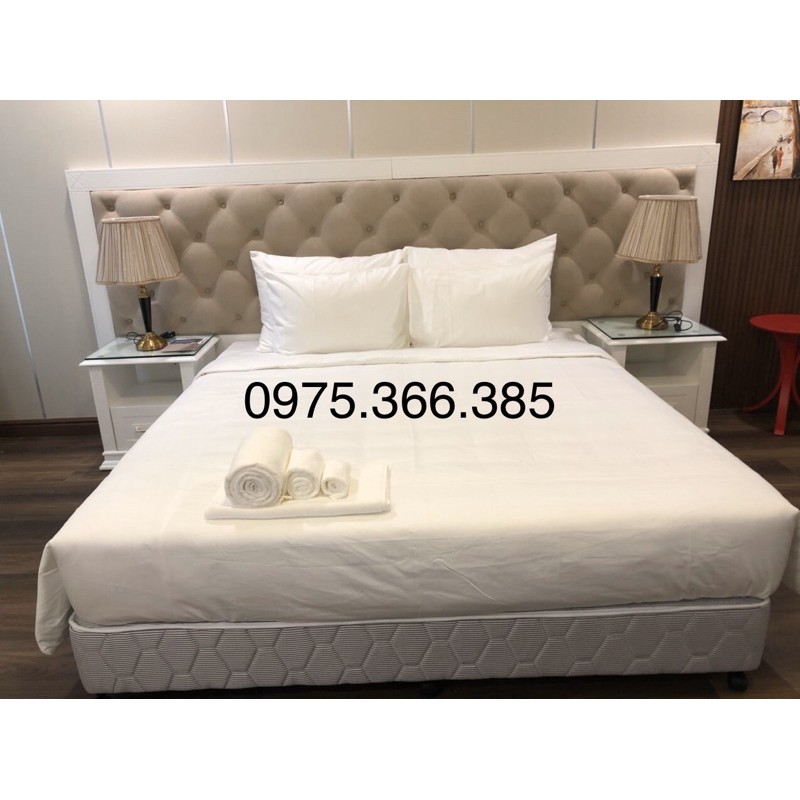 Ga giường khách sạn hay ga giường màu trắng chất liệu cotton cvc trắng trơn cao cấp size:1m/m2/m4/m6/m8/2m2