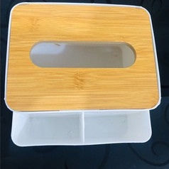 Hộp Đựng Giấy Ăn Có Nắp Gỗ 2 Ngăn Để Điều Khiển Tivi Sang Trọng