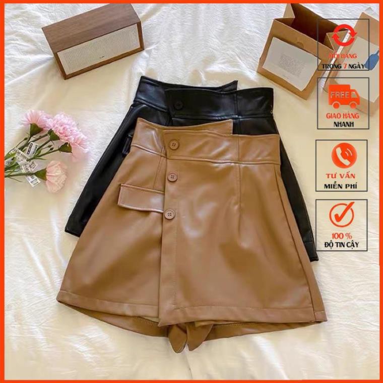 [QUATANG-KTYTT]  Quần Váy Da Nữ Lưng Cao Thời Trang m333