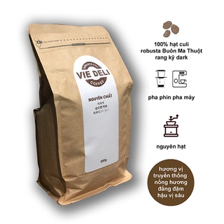 Cà phê hạt Robusta Culi VieDeli, túi 500g
