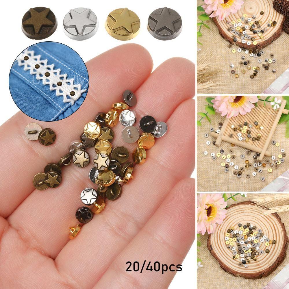 Set 20/40 Nút Áo Hình Ngôi Sao Dễ Thương Cho Búp Bê