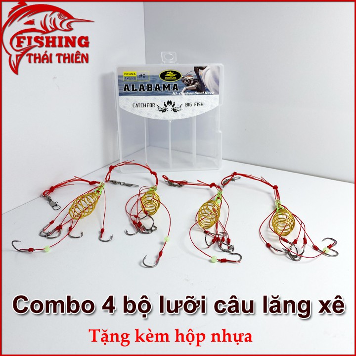 Combo 4 Bộ Lăng Xê Alabama Lưỡi Bén Dây Siêu Bền Dùng Câu Sông Hồ Dịch Vụ Cá Chép, Trắm, Rô Phi