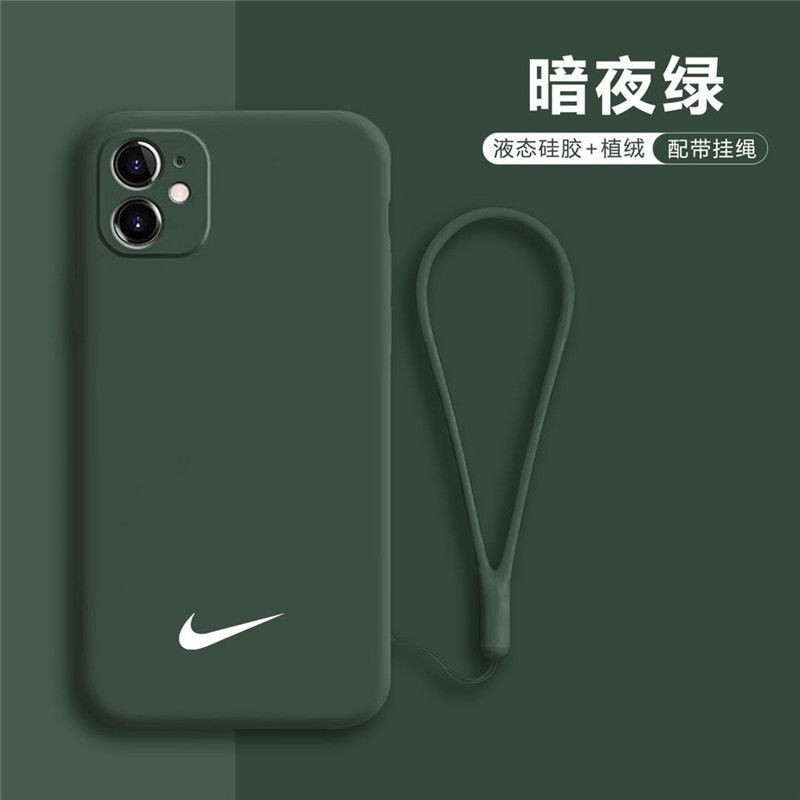 ▥◑♤Case iphone phone  11 mobile Nike iPhonex liquid silicone all-inclusive 11Pro/xr tide 7plus/8p/6s anti-drop