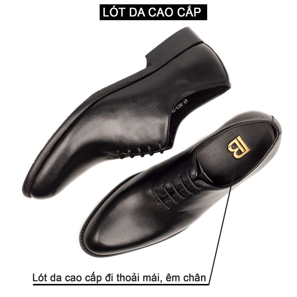 Giày tây nam oxford công sở da bò nappa cao cấp màu đen G101- Bụi leather- hộp sang trọng -BH 12 tháng