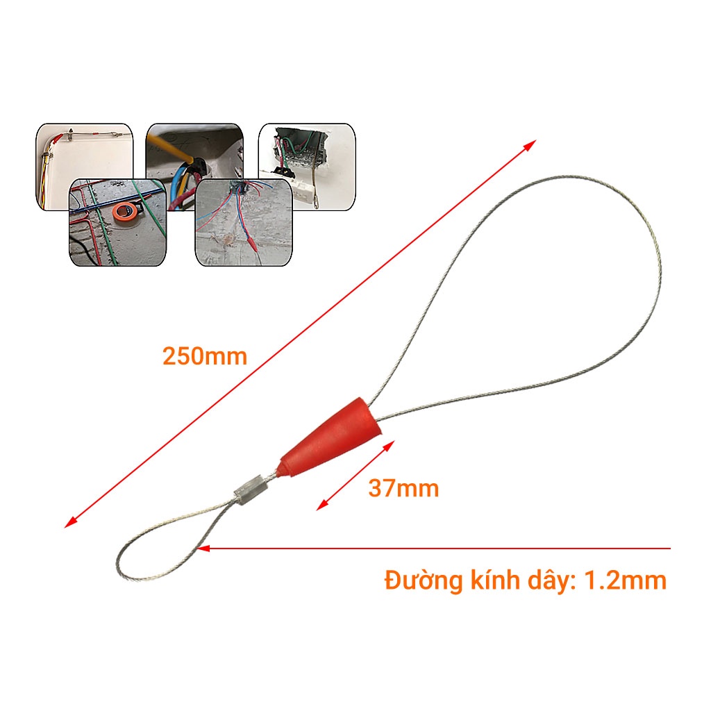 Bộ 3 Dây thít, thòng lọng nối dây mồi luồn điện