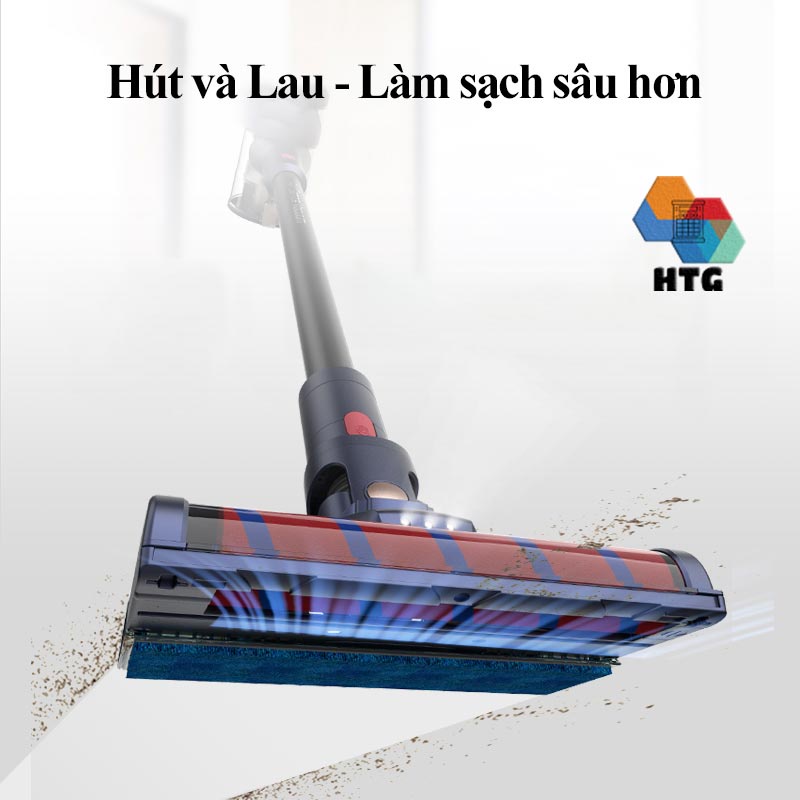 Máy Hút Bụi Không Dây Gia Đình XINSHE Zero Z5 Plus, hút và lau, lực hút siêu mạnh 25000Pa, dùng đến 50 phút, hút nệm