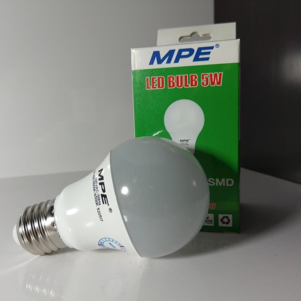 Bóng đèn LED Bulb  MPE - Ánh sáng trắng/vàng -  3w, 5w, 7w, 9w, 12, 15w cao cấp MPE ( tiêu chuẩn châu âu)