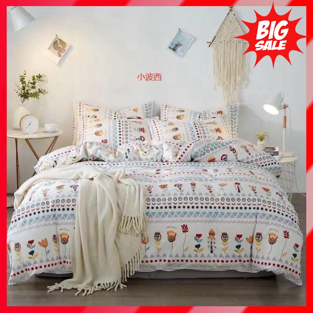 Bộ chăn ga gối cotton living giặt máy thoải mái phong cách Hàn Quốc 6 mẫu mới về