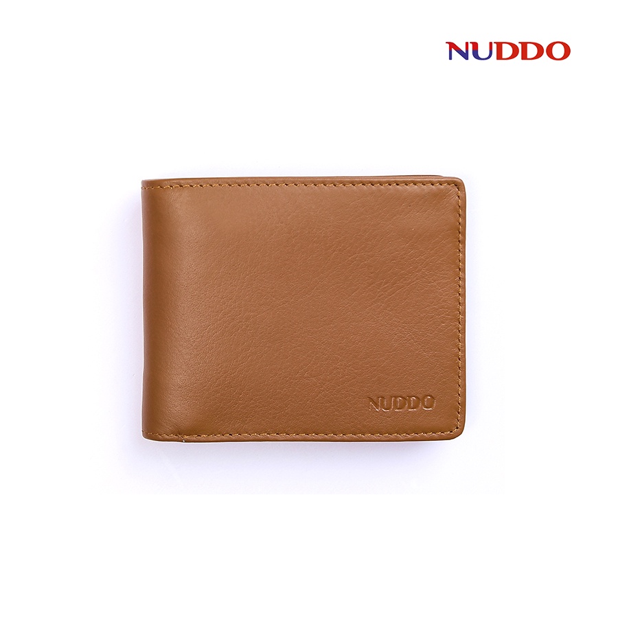 Ví da nam cao cấp kiểu dáng ngang da bò thật vân mịn NUDDO NN005