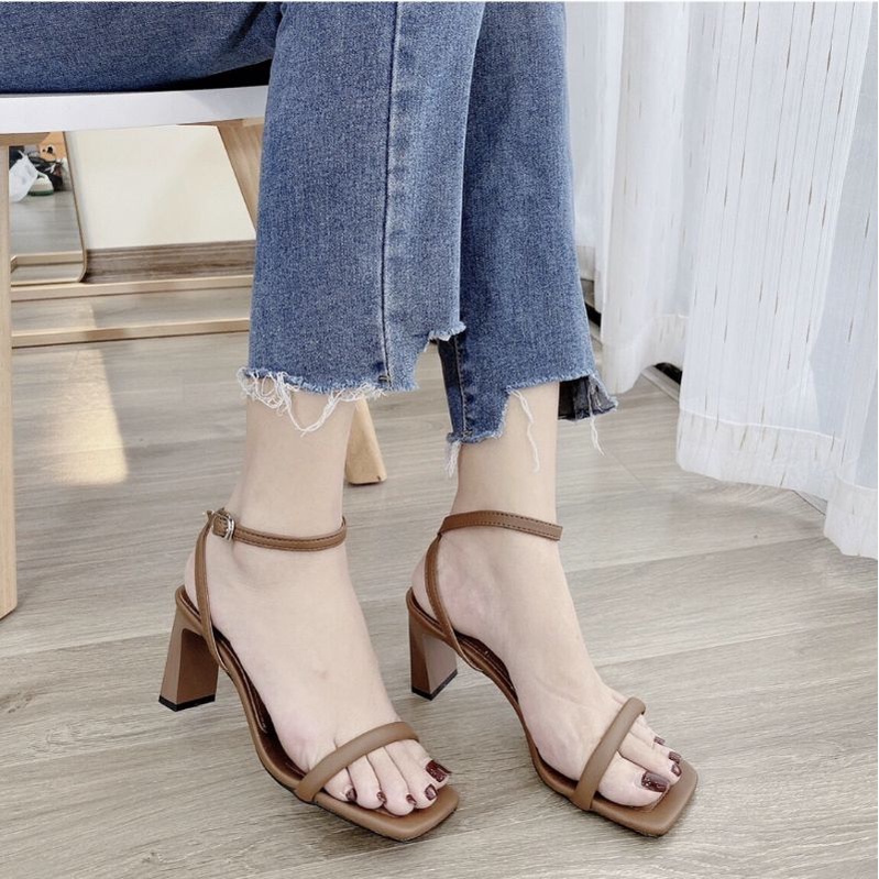 Sandal 6cm gót dẹp