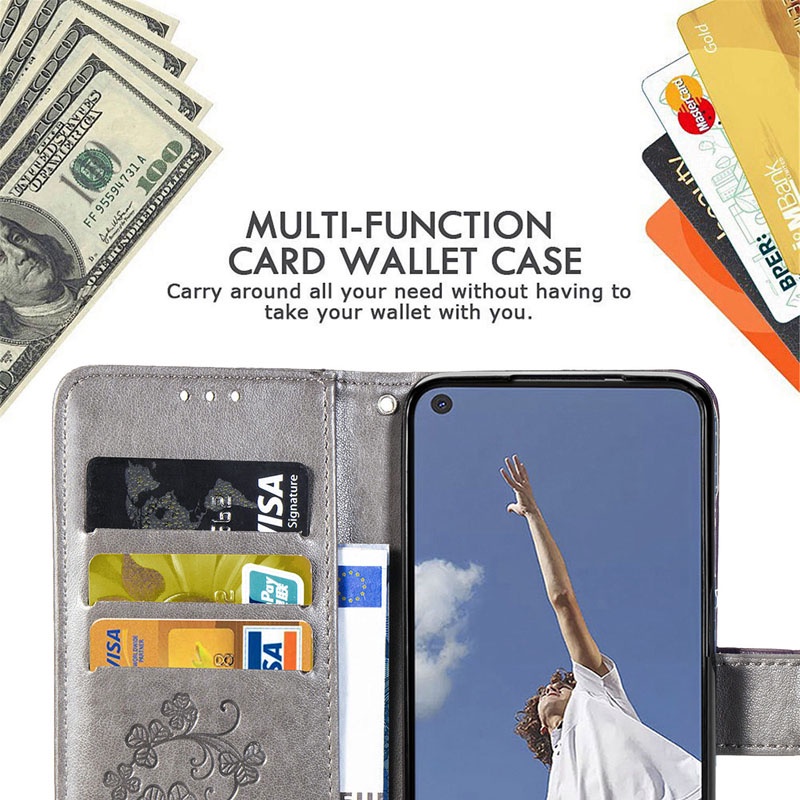 Vỏ Bao Da Điện Thoại Nắp Lật Kèm Ngăn Đựng Thẻ Hoạ Tiết Nổi Cho Samsung Galaxy A03 A13 A33 A53 A73 Core 5G Ốp