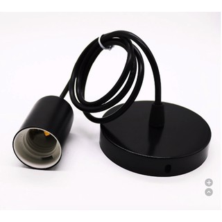 Bộ đế ốp đèn thả đui nhựa dây dài 1 mét - phụ kiện đui đế đèn