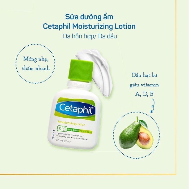 Sữa dưỡng ẩm Cetaphil Moisturizing lotion dùng cho mặt và toàn thân 59ml | BigBuy360 - bigbuy360.vn