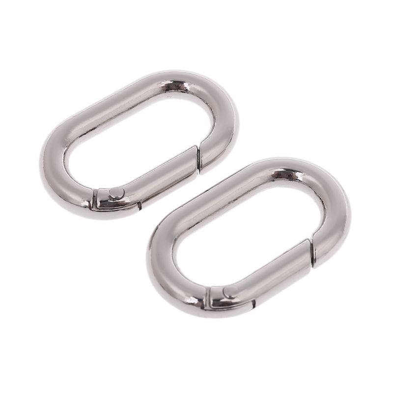 Móc Khóa Kim Loại Oval Dây Da Cho Túi Xách Da