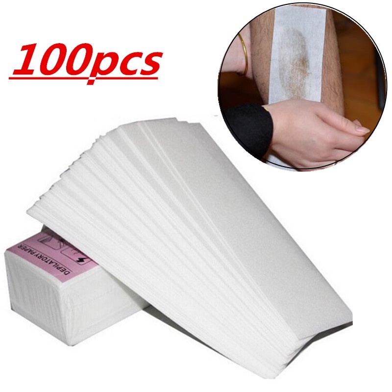 Set 100 giấy wax lông Depilatory Paper tẩy lông tay lông chân