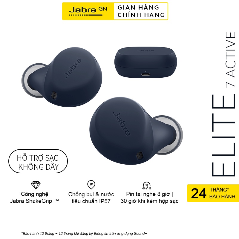 Tai Nghe Bluetooth True Wireless JABRA ELITE ACTIVE 7 Chống ồn ANC 2 micro IP57 Mono Model