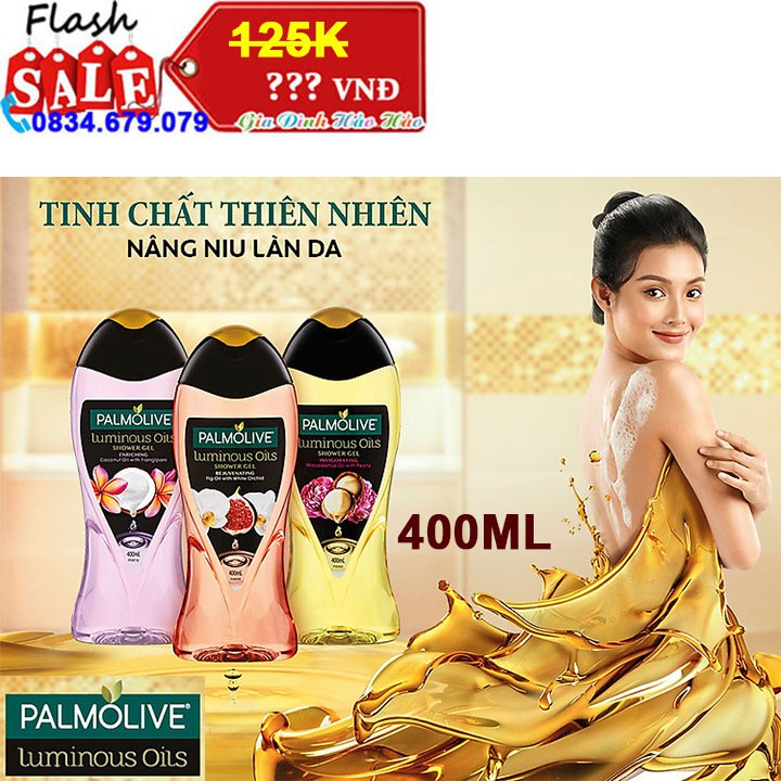 Sữa tắm tinh dầu Palmolive Luminous Oils - Chai 400ml