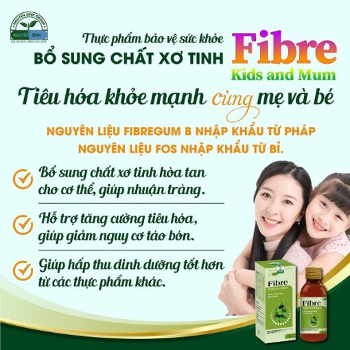 Thực phẩm bổ sung chất xơ tinh Fibre Kids and Mum bổ sung chất xơ cho cơ thể giúp nhuận tràng tăng cường tiêu hóa tốt