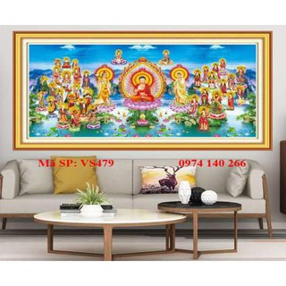 tranh đính đá Tây phương cực lạc  130x65cm - VS479