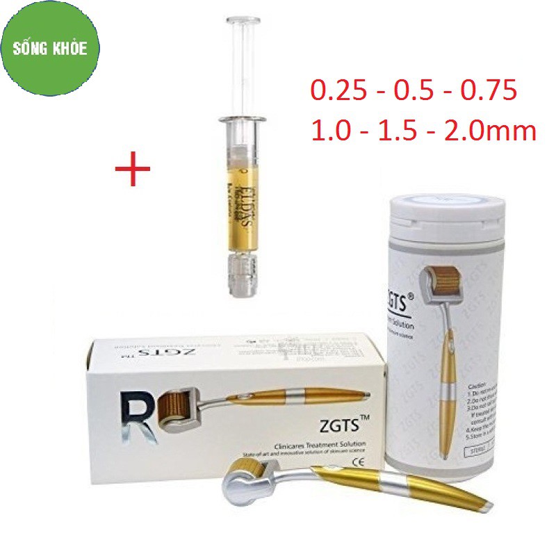 Lăn kim ZGTS 192 đầu kim mạ vàng, tặng tế bào gốc