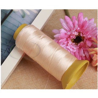 1 cuộn chỉ nylon 210D màu kem đủ size làm tua rua, chỉ may giày dép, túi xách handmade...