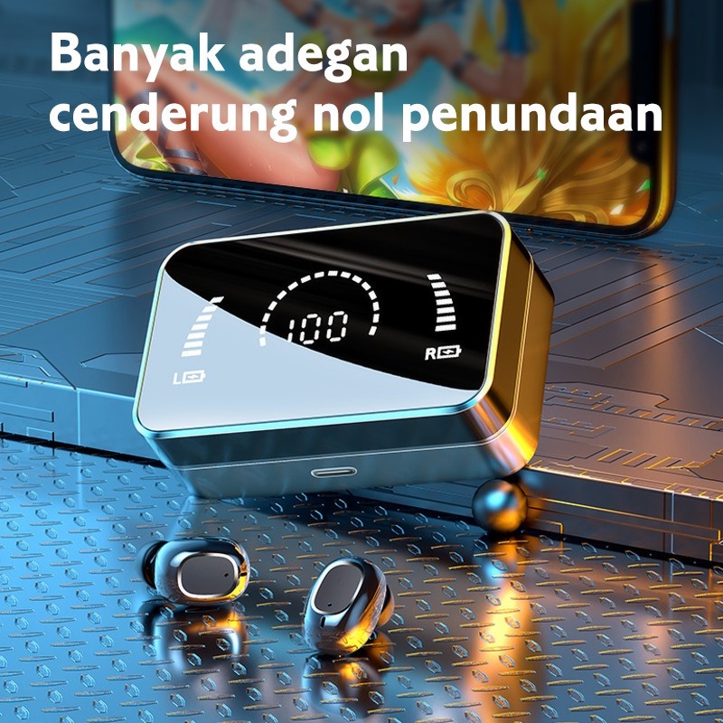 TWS nhét tai Bluetooth 5.2  LED thể thao giá rẻ cho Android iOs chống ồn tích hợp sạc dự phòng 3500mAh