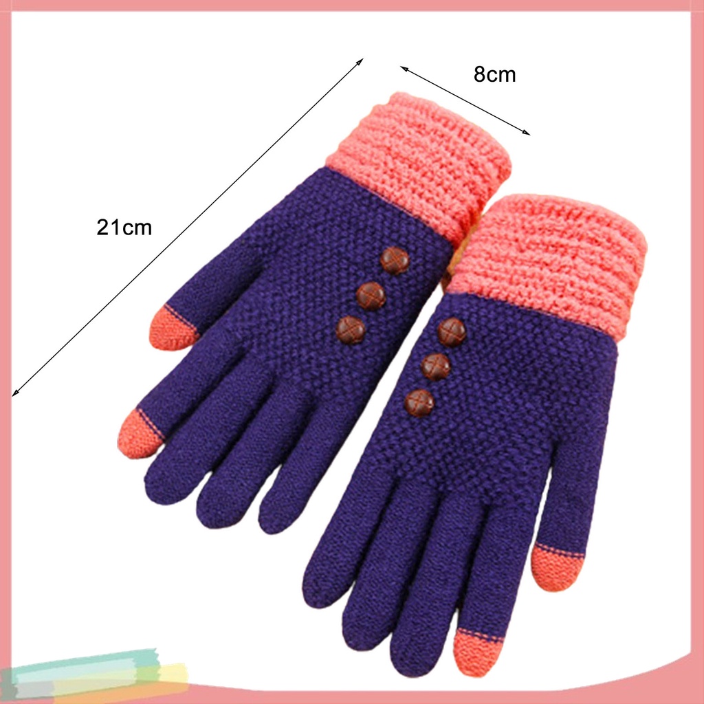 1 Cặp Găng Tay Bảo Vệ Ngón Tay Cảm Ứng Màn Hình Phối Màu Thời Trang Cho Nữ