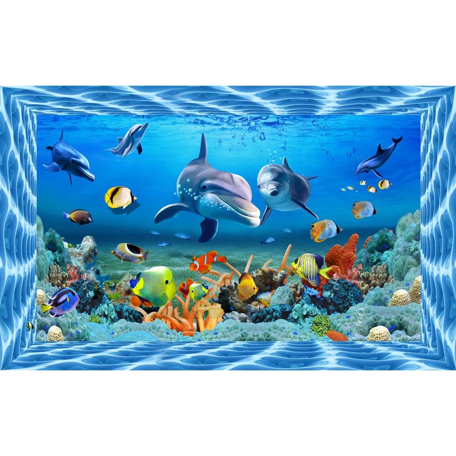 Tranh 3D Dán Tường Đại Dương Có Bảo Hành