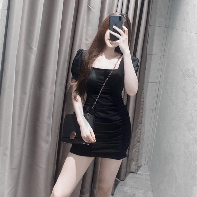 Đầm Body tay phồng ngắn tôn dáng
