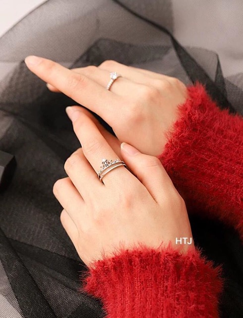 NHẪN NỮ BẠC TA - NHẪN NỮ VƯƠNG MIỆN 2 IN 1