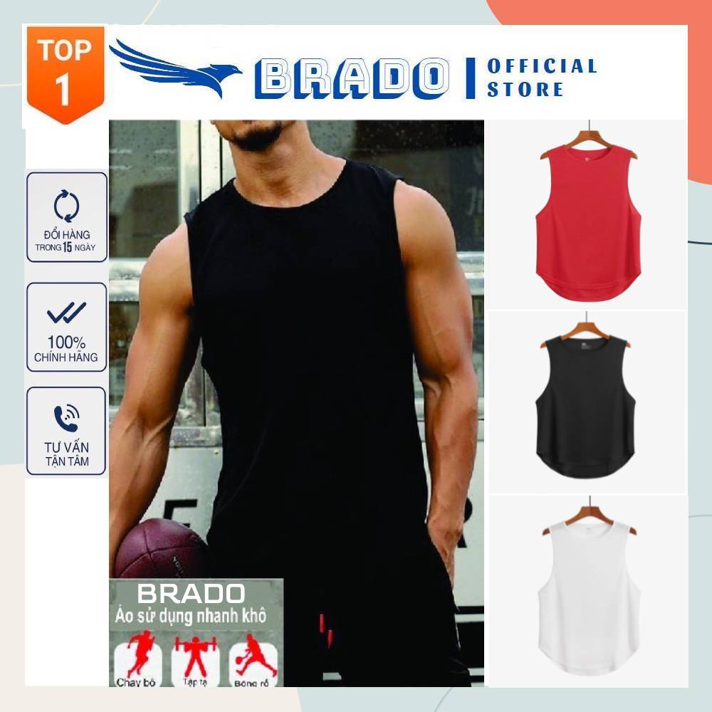 Áo ba lỗ nam tập gym, chơi thể thao, chạy bộ chất vải Thun Mè co giãn, thoáng mát