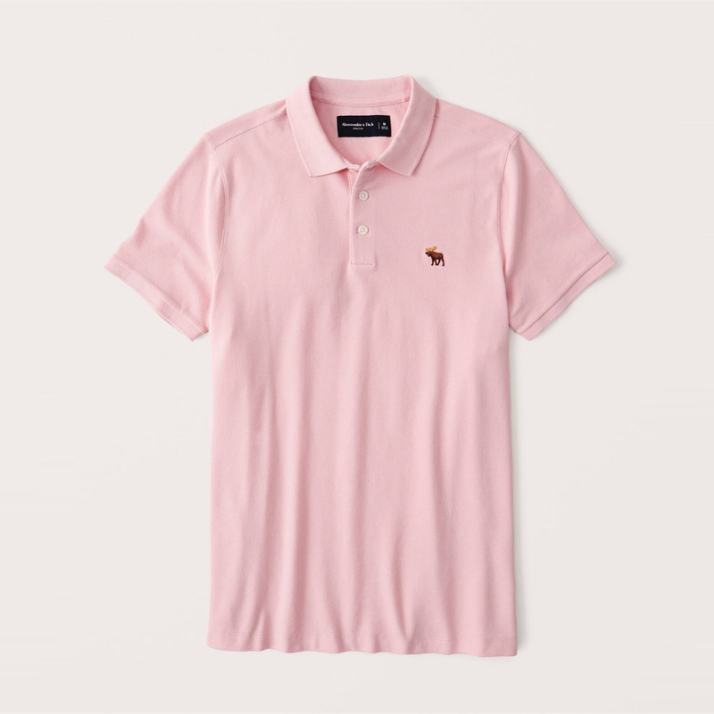 Áo thun polo dáng rộng thoải mái in logo Abercrombie&Fitch thời trang cho nam 308424-1 AF