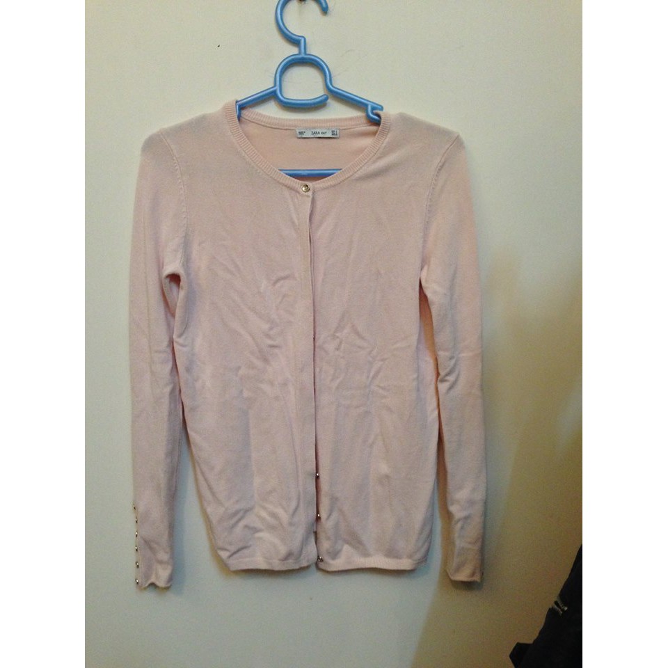 Áo len cardigan ZARA size S màu hồng nude (auth)