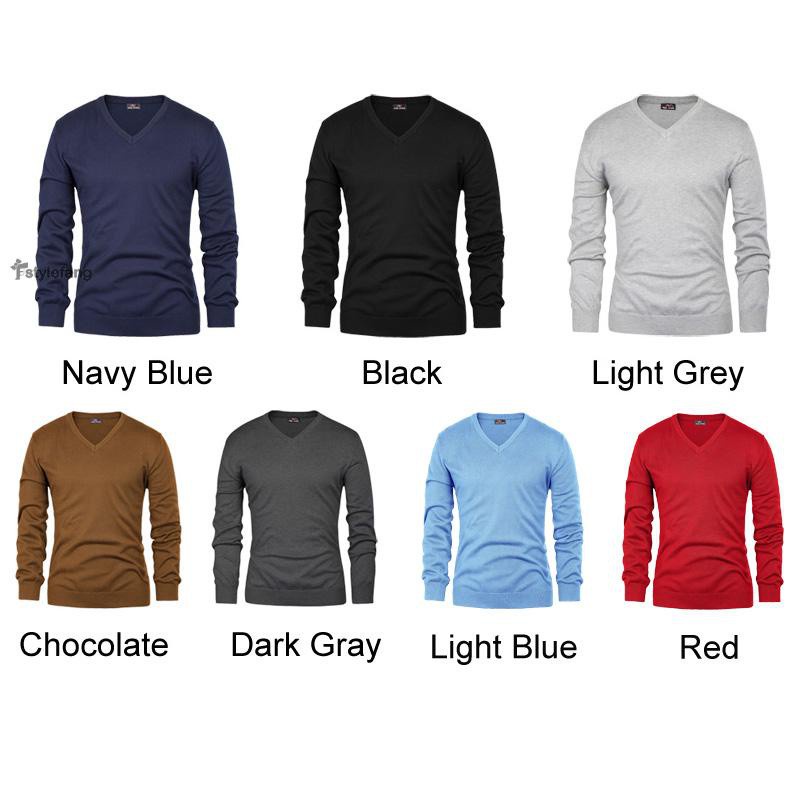 Sexy Mens Long sleeve Pullover Warm Slim fit Knitted Sweater Plain Soft Shirt