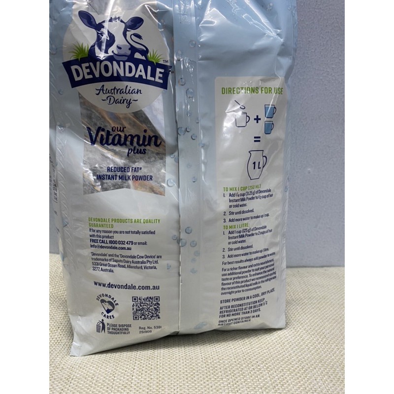 SỮA BỘT DEVONDALE VITAMIN PLUS REDUCED FAT MILK POWDER 1KG CHÍNH HÃNG - 9425