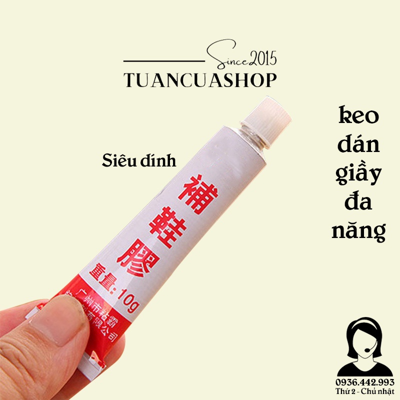 Keo dán giày, dép, túi xách trong suốt siêu dính - Keo hiệu con chó dán đồ chuyên dụng tuýt 10g