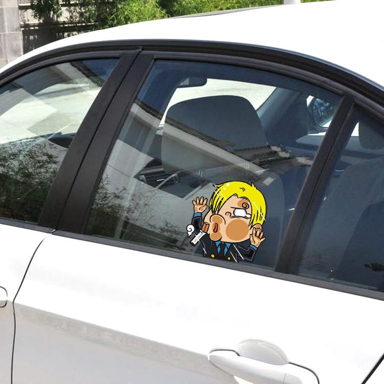 Miếng Dán Trang Trí Kính Chắn Gió Xe Hơi / Cửa Sổ / Laptop / Xe Mô Tô Họa Tiết ONE PIECE Luffy Chopper Zoro Nami Robin Sanji Usopp Brook