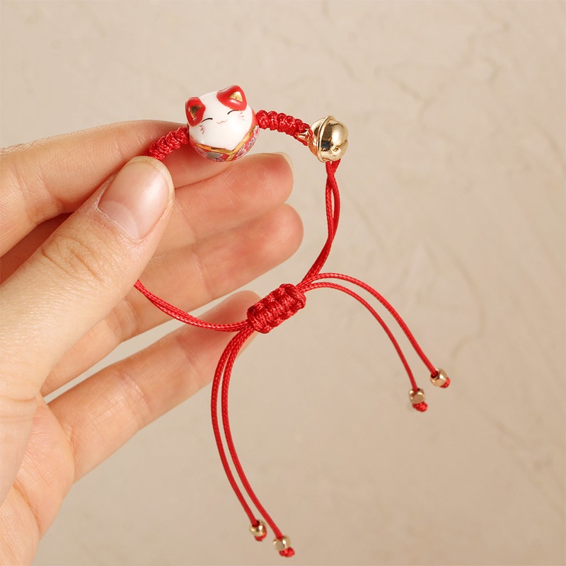 Vòng Đeo Tay Hình Mèo May Mắn Màu Sắc Ngọt Ngào Dành Cho Nữ