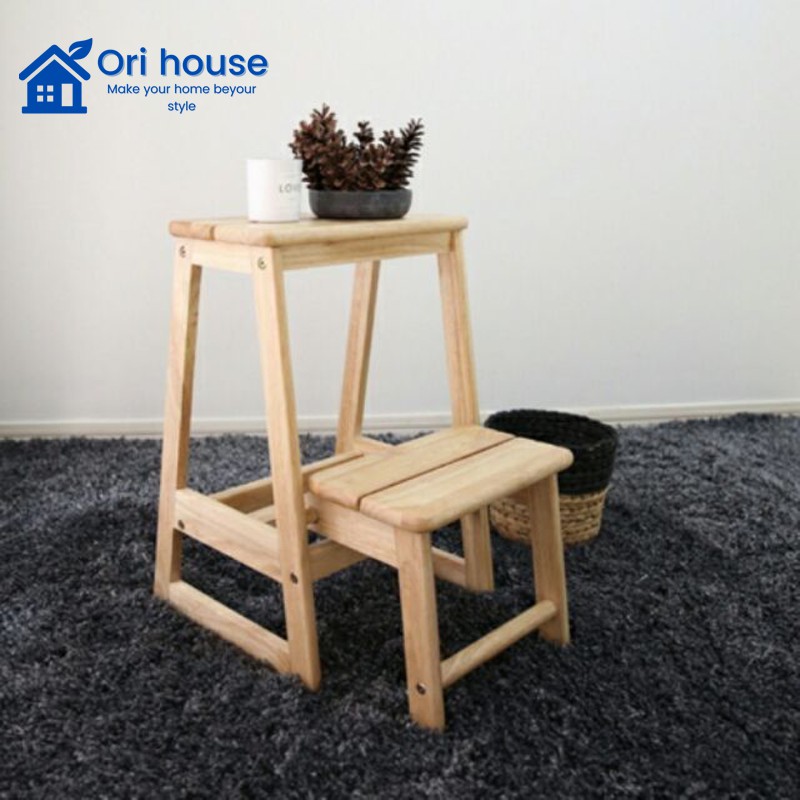 Ghế thắp nhang thắp hương 2 tầng - ghế đa năng gấp gọn - Gỗ Cao Su - Nội Thất Ori