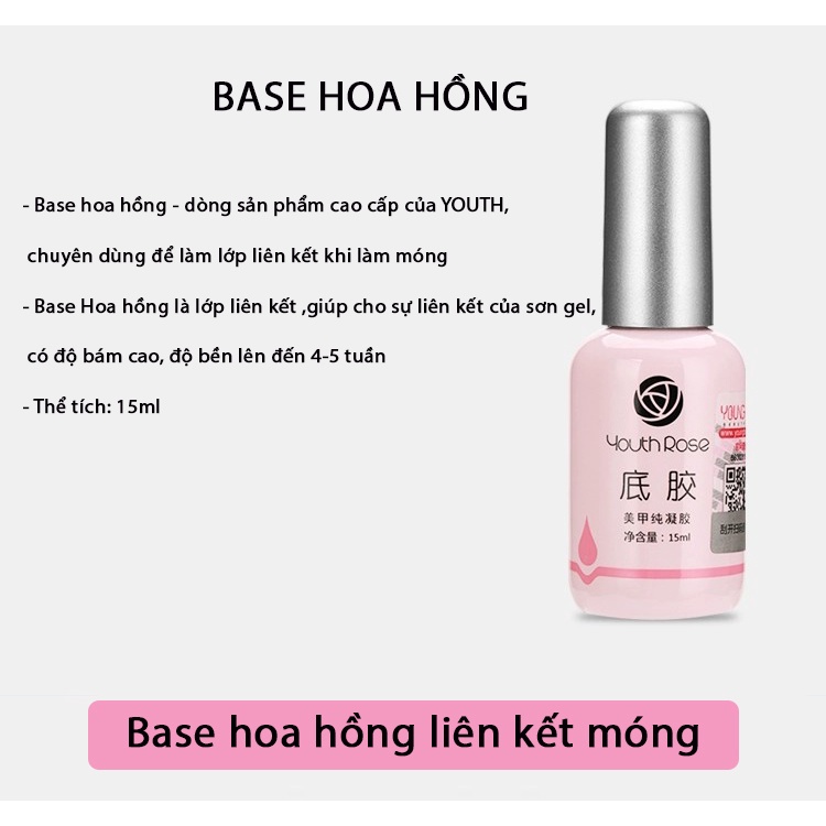 Base hoa hồng liên kết móng 15ml