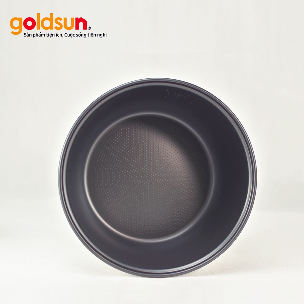 Nồi cơm điện700W 1,8L cho gia đình 4-6 người lòng nổi hợp kim nhôm phủ chống dính Goldsun GRC5002
