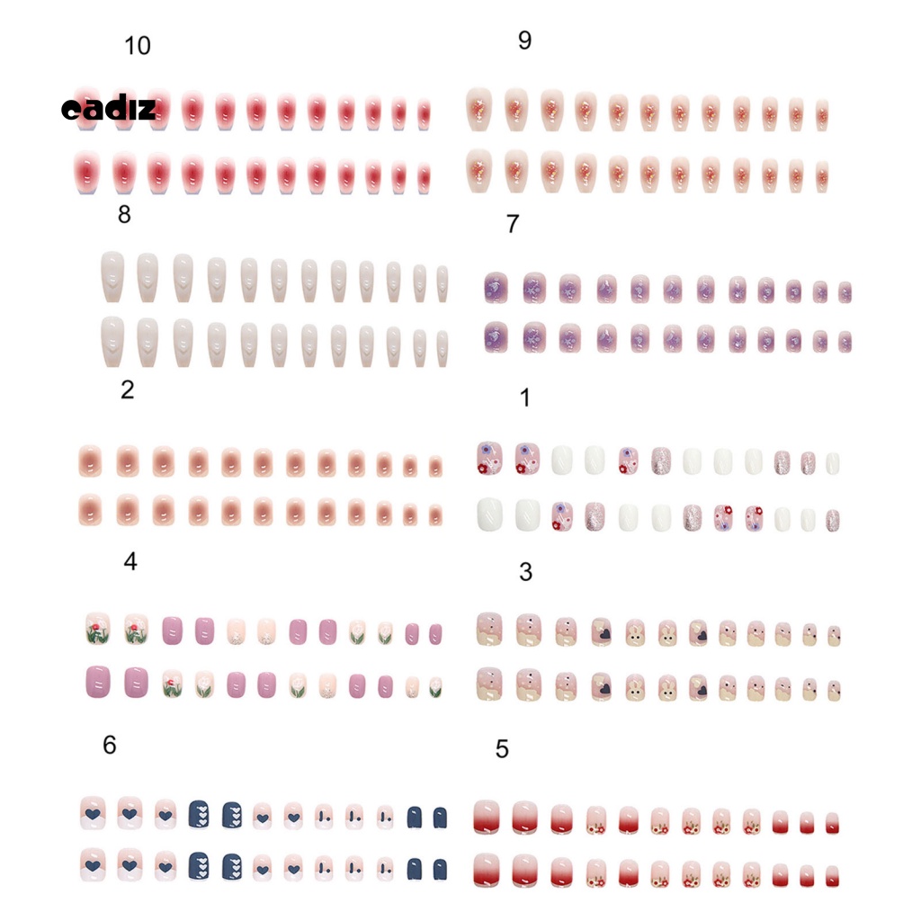 1 Bộ Móng Tay Giả Có Thể Đeo Với Keo Siêu Mỏng