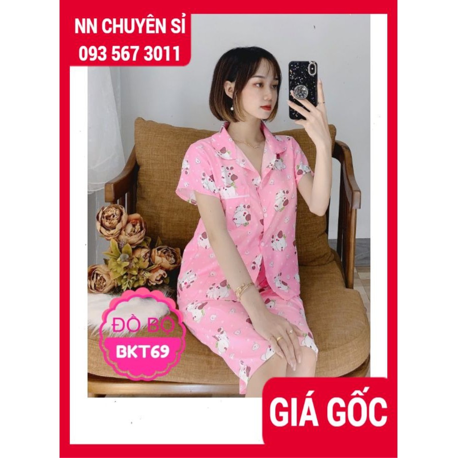 Đồ bộ pijama nữ mặc nhà chất kate mịn in hình hoạt hình dễ thương BKT