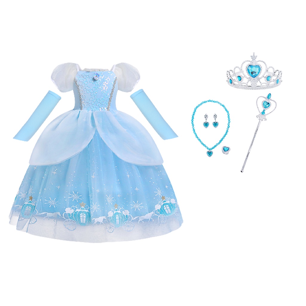 Bán Chạy Đầm Công Chúa Lọ Lem Hóa Trang Halloween Cho Bé Gái Có Ren Và Bướm Để Làm Công Chúa Nhỏ Hơn