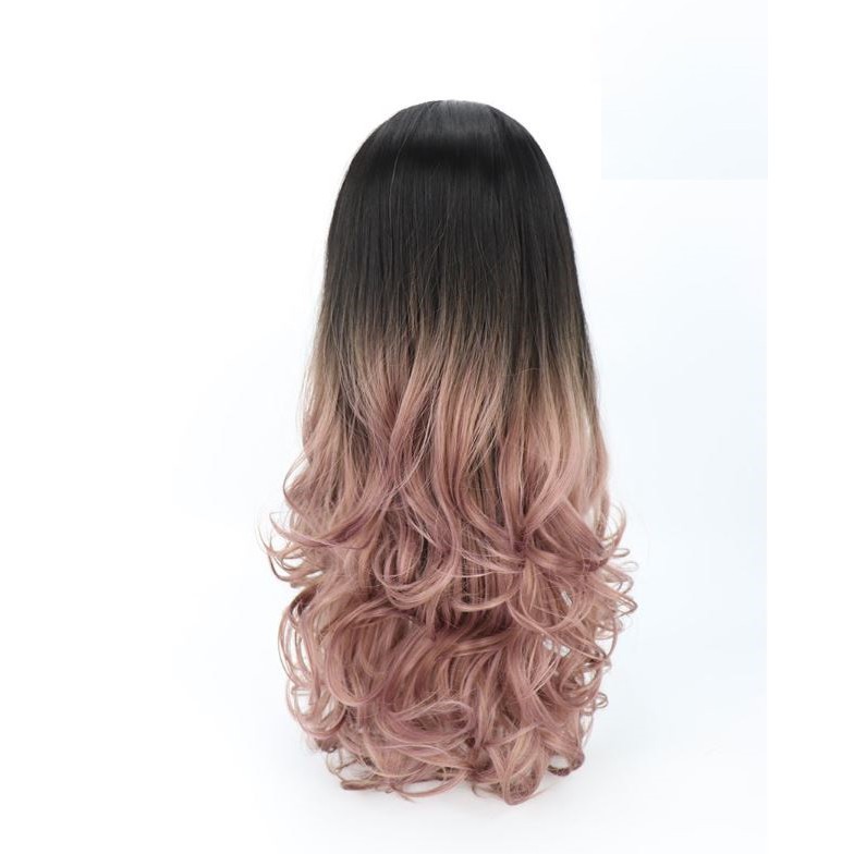Tóc giả nữ kẹp U ombre FREESHIP Tóc kẹp U 3/4 đầu omber Hồng phấn KU-9123A