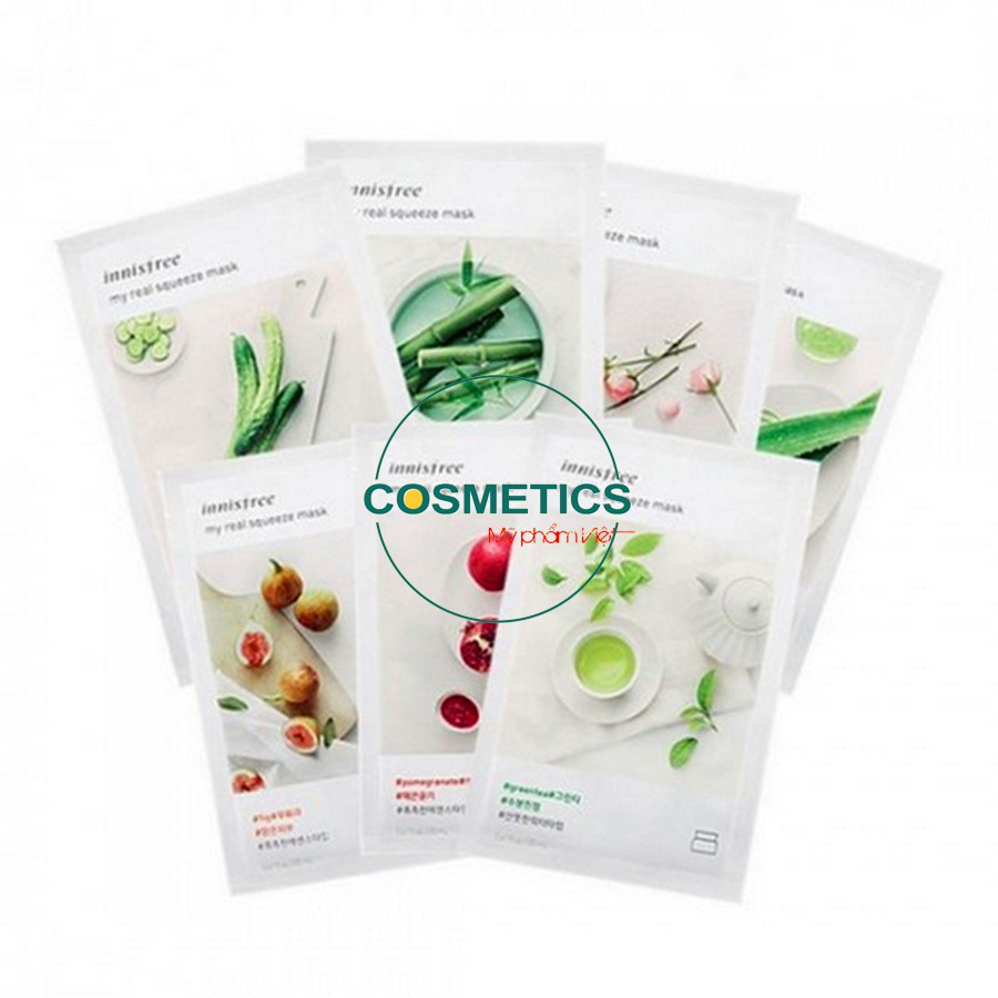 Mặt nạ giấy dưỡng ẩm cho da mặt Innisfree My Real Squeeze Mask 18 vị | BigBuy360 - bigbuy360.vn