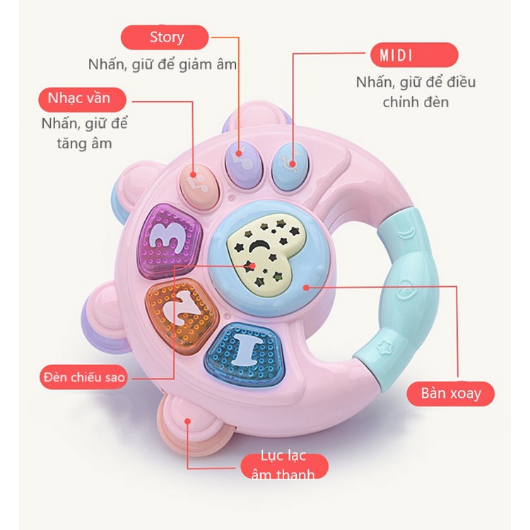 Đồ Chơi Xúc Xắc, Lục Lạc Phát Nhạc Kèm Đèn Chiếu Sao Cao Cấp Cho Bé - Hàng Nhập Khẩu Chất Lượng Cao